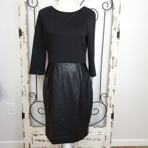 Calvin Klein vegan leather & knit dress size 8
